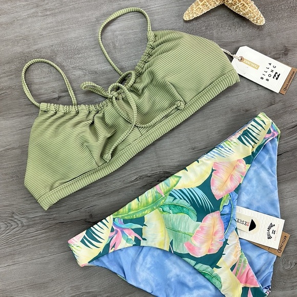 ☀️BILLABONG☀️ TANLINES COCO BRALET RIDES AND TIDES REVALUTION BIKINI SET - Picture 5 of 14